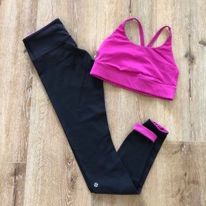 Lululemon pink and black set size 4